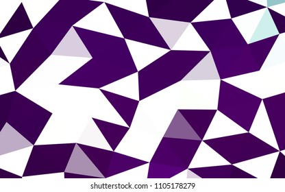 Dark Purple vector hexagon mosaic triangle mosaic. Creative illustration in halftone style with gradient. The completely new template can be used for your brand book.