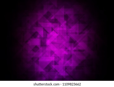 Dark Purple vector hexagon mosaic triangle mosaic. Shining illustration, which consist of triangles. A completely new design for your business.