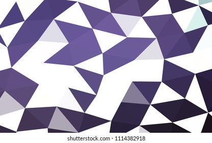 Dark Purple vector hexagon mosaic triangle mosaic. Modern geometrical abstract illustration with gradient. Triangular pattern for your business design.