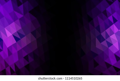 Dark Purple vector hexagon mosaic texture. Creative geometric illustration in Origami style with gradient. The textured pattern can be used for background.