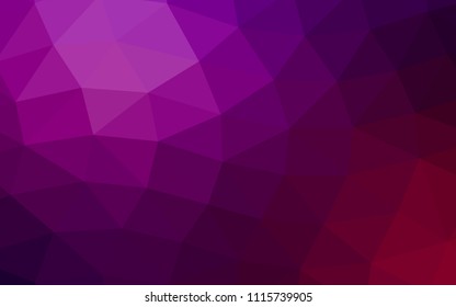 Dark Purple vector hexagon mosaic triangle mosaic. Creative geometric illustration in Origami style with gradient. The template can be used as a background for cell phones.