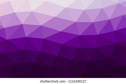 Dark Purple vector hexagon mosaic triangle mosaic. Shining colored illustration in a Brand new style. The template can be used as a background for cell phones.