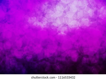 Dark Purple vector hexagon mosaic pattern. Glitter abstract illustration with an elegant design. The template can be used as a background for cell phones.
