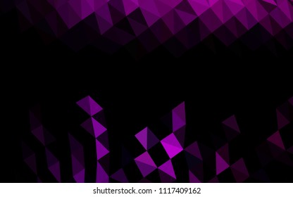 Dark Purple vector hexagon mosaic template. Shining illustration, which consist of triangles. The completely new template can be used for your brand book.