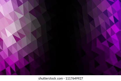 Dark Purple vector hexagon mosaic template. Shining illustration, which consist of triangles. The completely new template can be used for your brand book.
