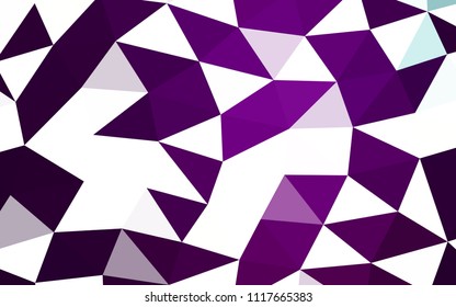 Dark Purple vector hexagon mosaic triangle mosaic. Shining illustration, which consist of triangles. A completely new template for your business design.