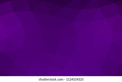 Dark Purple vector hexagon mosaic triangle mosaic. Triangular geometric sample with gradient.  The completely new template can be used for your brand book.