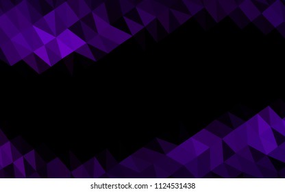 Dark Purple vector hexagon mosaic cover. An elegant bright illustration with gradient. The best triangular design for your business.
