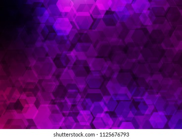 Dark Purple vector hexagon mosaic background. Modern geometrical abstract illustration with gradient. hexagonal pattern for your business design.