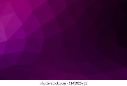 Dark Purple vector hexagon mosaic triangle mosaic. Shining illustration, which consist of triangles. The polygonal design can be used for your web site.