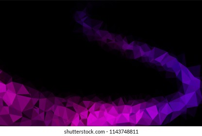 Dark Purple vector hexagon mosaic template. Geometric illustration in Origami style with gradient.  Triangular pattern for your business design.