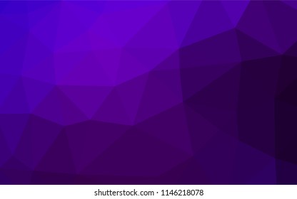 Dark Purple vector hexagon mosaic template. Geometric illustration in Origami style with gradient.  The template can be used as a background for cell phones.