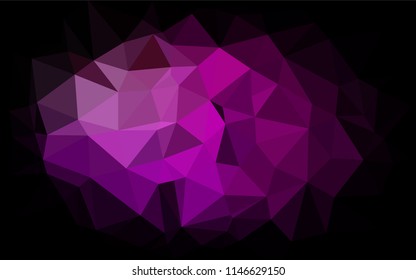 Dark Purple vector hexagon mosaic template. A sample with polygonal shapes. The elegant pattern can be used as part of a brand book.