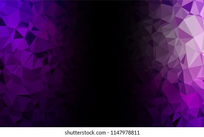Dark Purple vector hexagon mosaic template. A vague abstract illustration with gradient. A completely new design for your business.