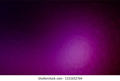 Dark Purple vector hexagon mosaic cover. Creative illustration in halftone style with gradient. Brand new style for your business design.