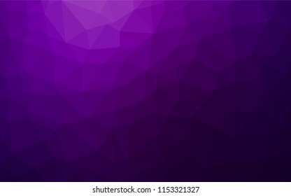 Dark Purple vector hexagon mosaic template. Creative geometric illustration in Origami style with gradient. The template can be used as a background for cell phones.