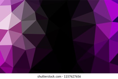 Dark Purple vector hexagon mosaic texture. Creative geometric illustration in Origami style with gradient. Brand new design for your business.