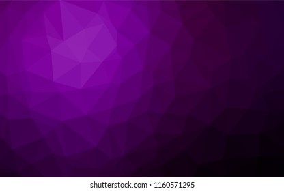 Dark Purple vector hexagon mosaic texture. Brand new colored illustration in blurry style with gradient. Triangular pattern for your business design.
