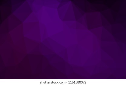 Dark Purple vector hexagon mosaic cover. Creative illustration in halftone style with gradient. The elegant pattern can be used as part of a brand book.