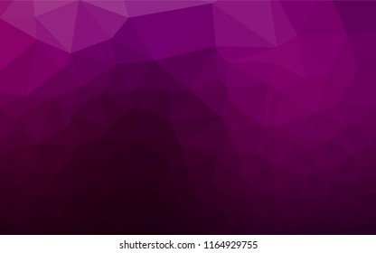 Dark Purple vector hexagon mosaic texture. Geometric illustration in Origami style with gradient.  The best triangular design for your business.