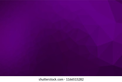 Dark Purple vector hexagon mosaic texture. Shining illustration, which consist of triangles. A completely new template for your business design.