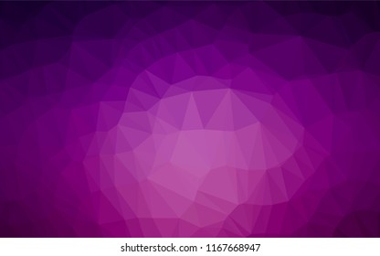Dark Purple vector hexagon mosaic template. Geometric illustration in Origami style with gradient.  The best triangular design for your business.