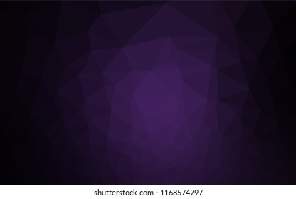 Dark Purple vector hexagon mosaic template. Shining illustration, which consist of triangles. The textured pattern can be used for background.