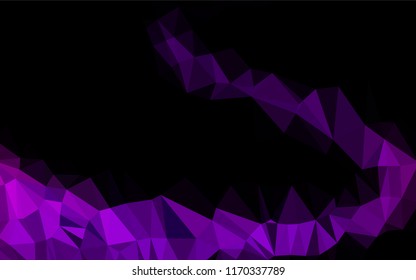 Dark Purple vector hexagon mosaic cover. Shining illustration, which consist of triangles. A completely new design for your business.