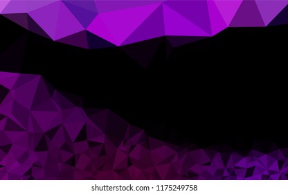 Dark Purple vector hexagon mosaic template. Brand new colored illustration in blurry style with gradient. The best triangular design for your business.