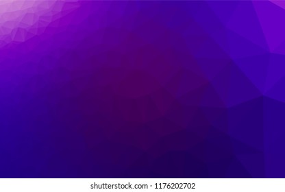 Dark Purple vector hexagon mosaic texture. Creative illustration in halftone style with gradient. The best triangular design for your business.