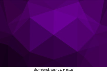 Dark Purple vector hexagon mosaic cover. Shining illustration, which consist of triangles. The elegant pattern can be used as part of a brand book.
