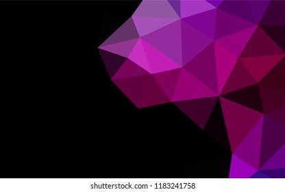 Dark Purple vector hexagon mosaic texture. Shining illustration, which consist of triangles. Brand new design for your business.