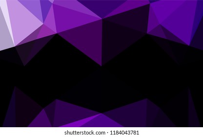 Dark Purple vector hexagon mosaic texture. Creative geometric illustration in Origami style with gradient. Brand new style for your business design.