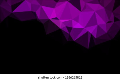 Dark Purple vector hexagon mosaic texture. Shining illustration, which consist of triangles. A new texture for your design.