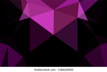 Dark Purple vector hexagon mosaic template. Geometric illustration in Origami style with gradient.  The polygonal design can be used for your web site.