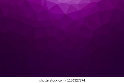 Dark Purple vector hexagon mosaic template. Colorful abstract illustration with gradient. Triangular pattern for your business design.