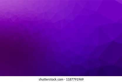Dark Purple vector hexagon mosaic template. A completely new color illustration in a vague style. Triangular pattern for your business design.