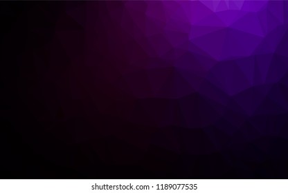 Dark Purple vector hexagon mosaic cover. Geometric illustration in Origami style with gradient.  A completely new template for your business design.