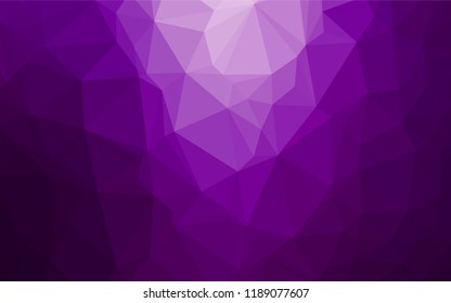 Dark Purple vector hexagon mosaic cover. Colorful abstract illustration with gradient. Triangular pattern for your business design.