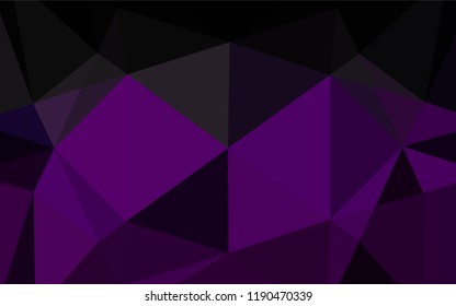 Dark Purple vector hexagon mosaic template. Colorful illustration in abstract style with gradient. The textured pattern can be used for background.