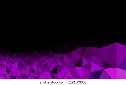Dark Purple vector hexagon mosaic template. Triangular geometric sample with gradient.  The polygonal design can be used for your web site.