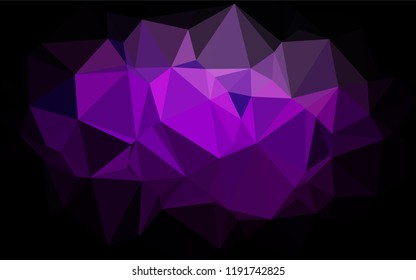 Dark Purple vector hexagon mosaic template. An elegant bright illustration with gradient. The best triangular design for your business.