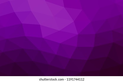 Dark Purple vector hexagon mosaic triangle mosaic. An elegant bright illustration with gradient. A completely new design for your business.