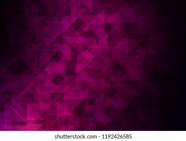 Dark Purple vector hexagon mosaic triangle mosaic. Triangular geometric sample with gradient.  The best triangular design for your business.