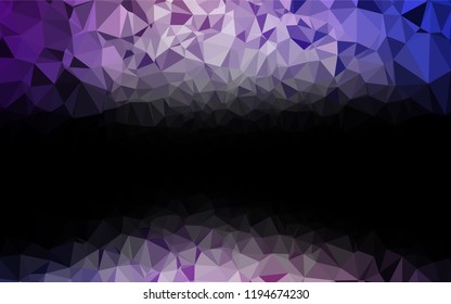 Dark Purple vector hexagon mosaic texture. An elegant bright illustration with gradient. Triangular pattern for your business design.