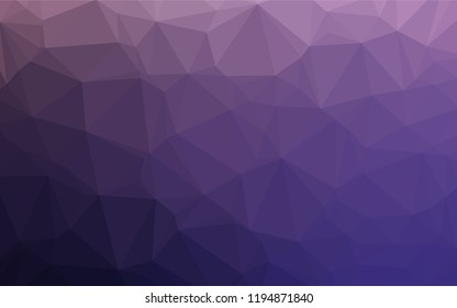 Dark Purple vector hexagon mosaic cover. Shining illustration, which consist of triangles. A completely new design for your business.