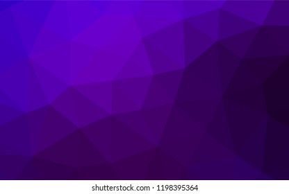 Dark Purple vector hexagon mosaic template. Creative illustration in halftone style with gradient. The best triangular design for your business.