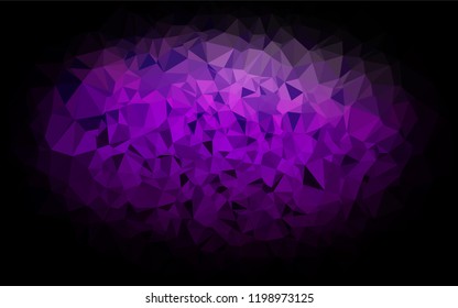 Dark Purple vector hexagon mosaic texture. Creative illustration in halftone style with gradient. The best triangular design for your business.