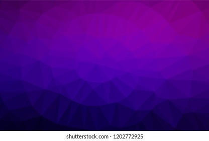 Dark Purple vector hexagon mosaic cover. A vague abstract illustration with gradient. The polygonal design can be used for your web site.