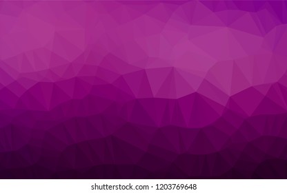 Dark Purple vector hexagon mosaic texture. Triangular geometric sample with gradient.  A new texture for your design.